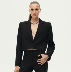 New Zara Cropped Blazer Black size XS